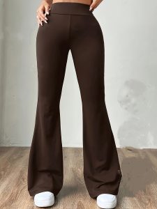 Women'S High-Waist Stretch Knit Flare Pants
