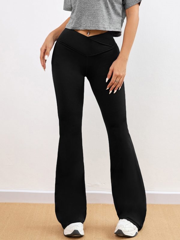 High Stretch Women's Yoga Pants, Cross Waist Retro Flare Leg - Image 8