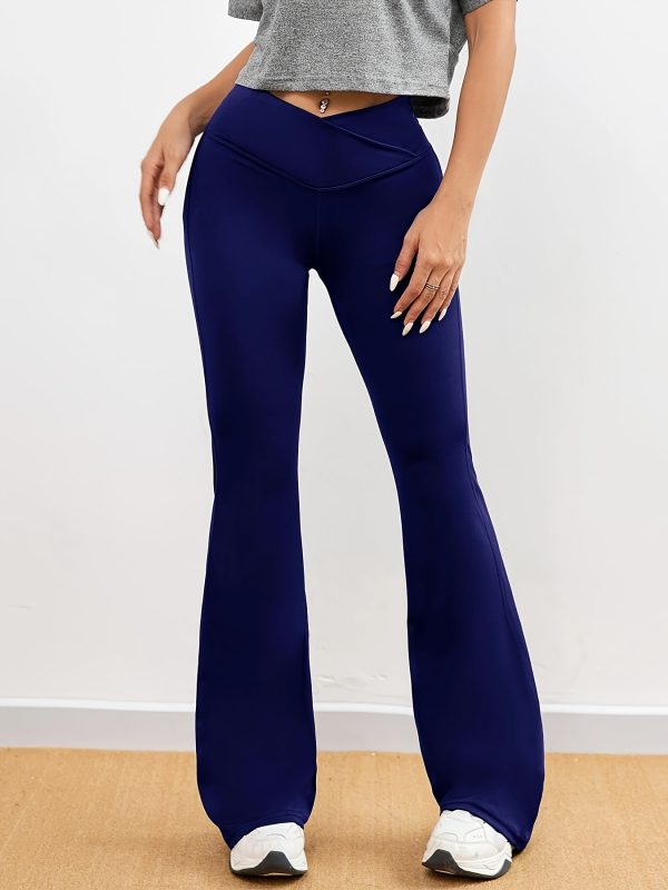 High Stretch Women's Yoga Pants, Cross Waist Retro Flare Leg - Image 7