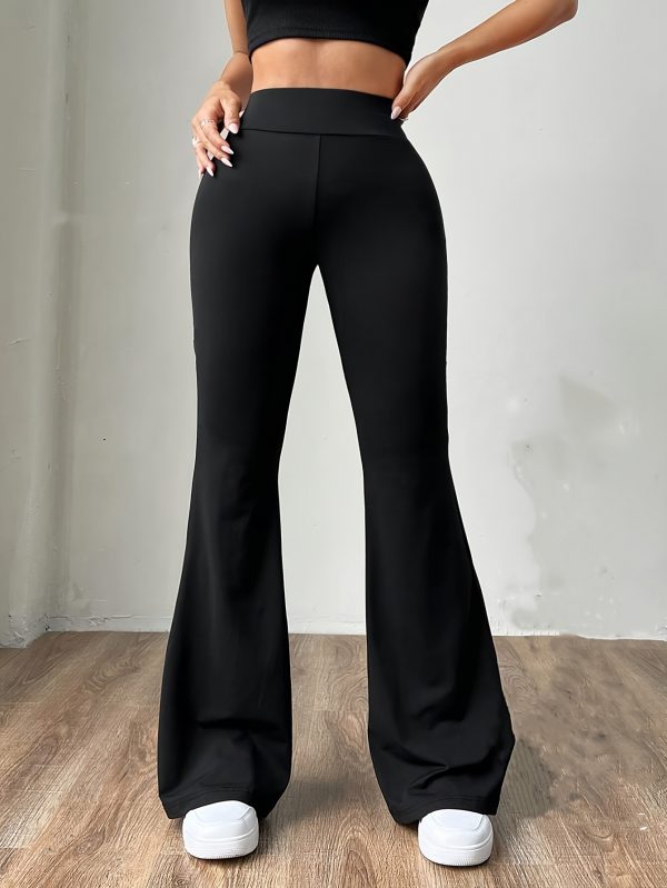 Women'S High-Waist Stretch Knit Flare Pants - Image 2
